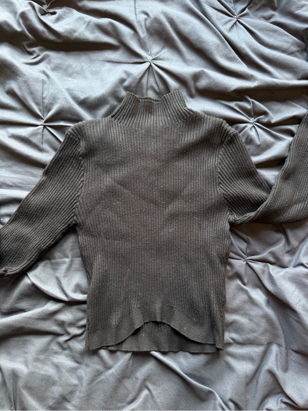 Forever 21 Black Ribbed Mock Neck Sweater